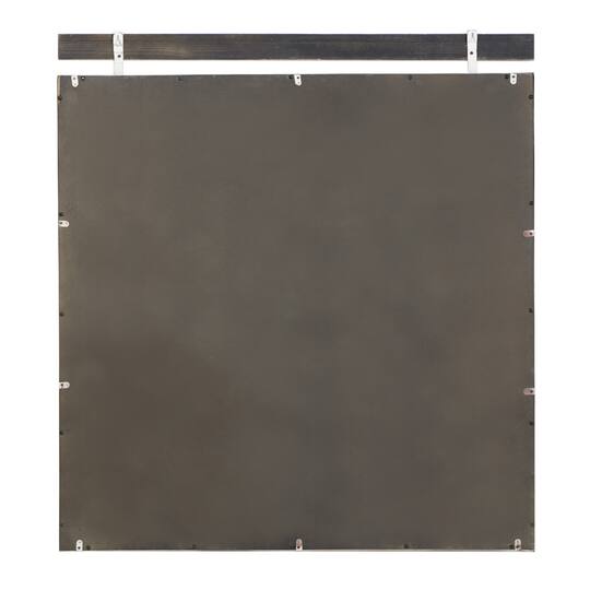 35" Brown Wood Rustic Wall Mirror